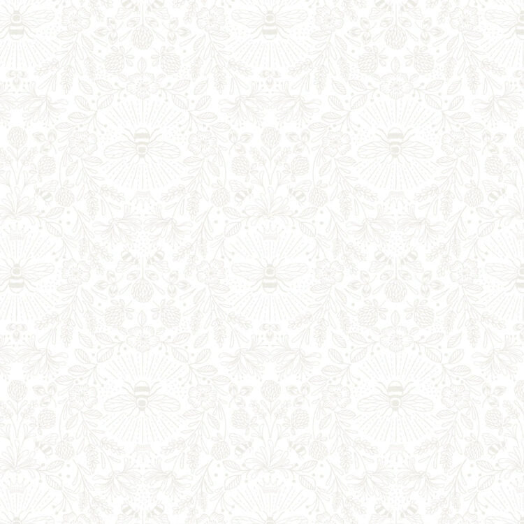 Tiny Tonals white on white Queen Bee tonal fabric yardage