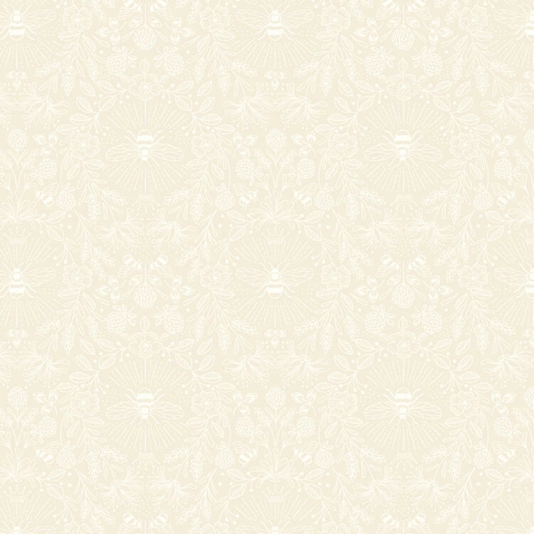 Tiny Tonals cream on cream Queen Bee tonal fabric yardage