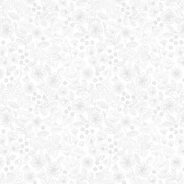 Tiny Tonals white on white Floral Garden tonal fabric yardage