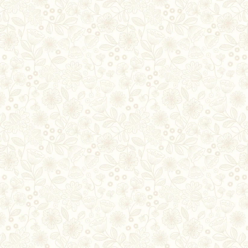 Tiny Tonals cream on cream Floral Garden tonal fabric yardage