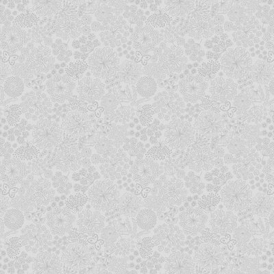Tiny Tonals Grey on Grey Butterfly Floral Fabric Yardage