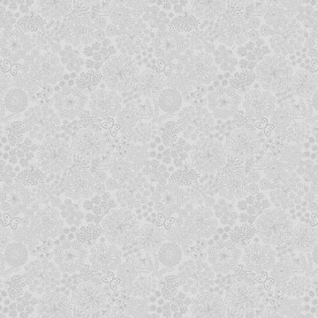 Tiny Tonals grey on grey Butterfly Floral tonal fabric yardage