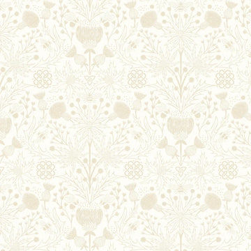 Tiny Tonals cream on cream Celtic Thistles tonal fabric yardage