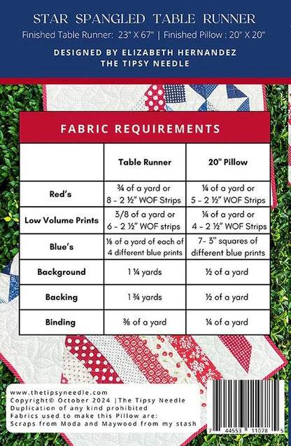 Star Spangled Table Runner - image 2 - quilting supply from Quilted Joy