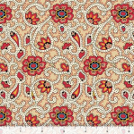 Addison Floral Scroll Tan scrollwork quilting fabric by QT Fabrics