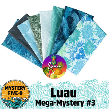 Mystery Five-0 Mega Mystery Luau Teal Waters Quilt Kit - image 1 - complete quilt kit with fabric and instructions