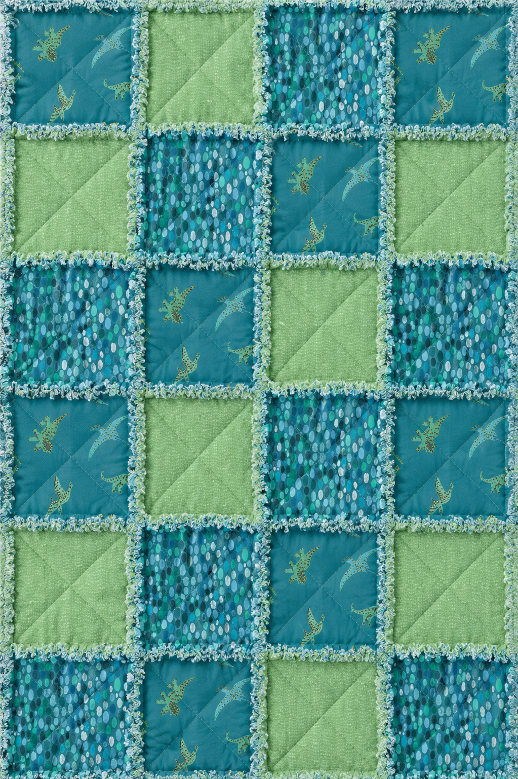 Tiny T-Rex Rag Quilt Kit