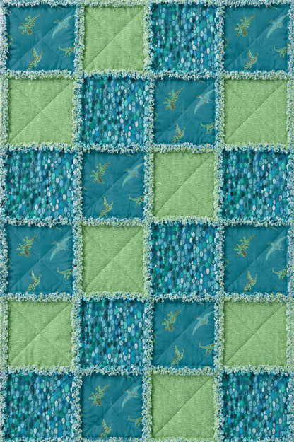 Tiny T-Rex Rag Quilt Kit