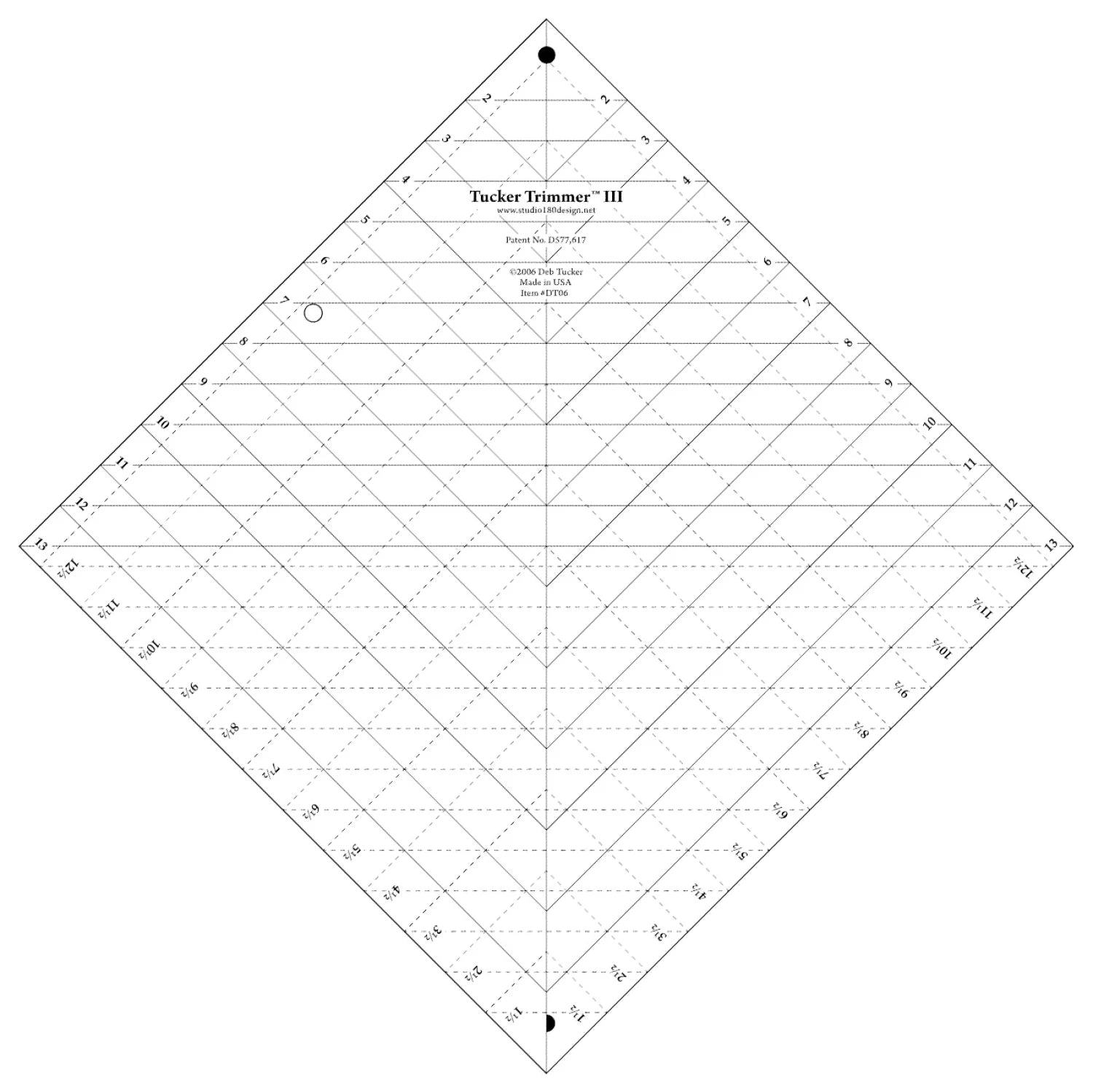 Tucker Trimmer III acrylic quilting ruler for squaring blocks