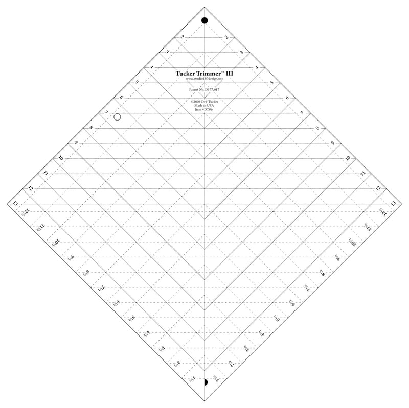 Tucker Trimmer III acrylic quilting ruler for squaring blocks