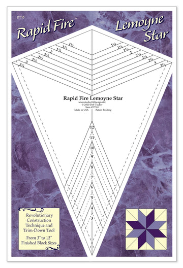 Studio 180 Deb Tucker LeMoyne Star quilting ruler front view