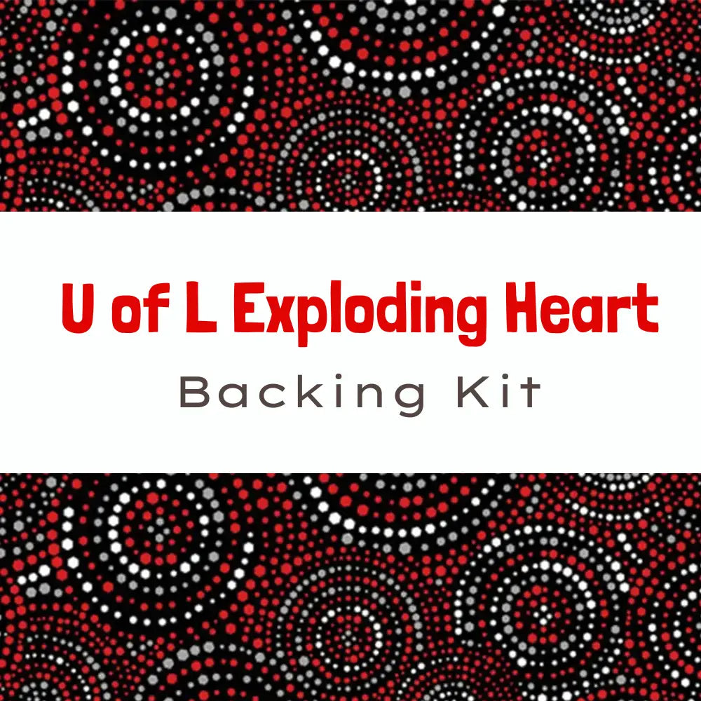 U of L Exploding Heart Backing Kit Red and Black Hexi-Dots