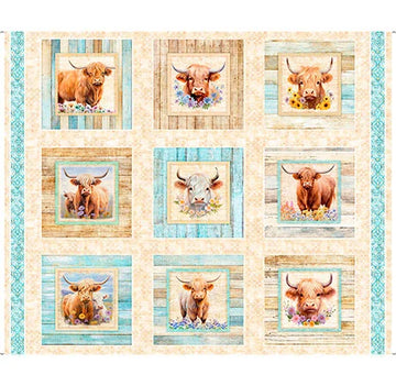 Udderly Adorable Block Panel A - 4 yard Short Bolt