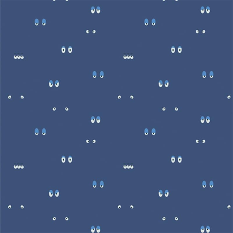 MonsterVille Night Stares Blue Fabric Yardage