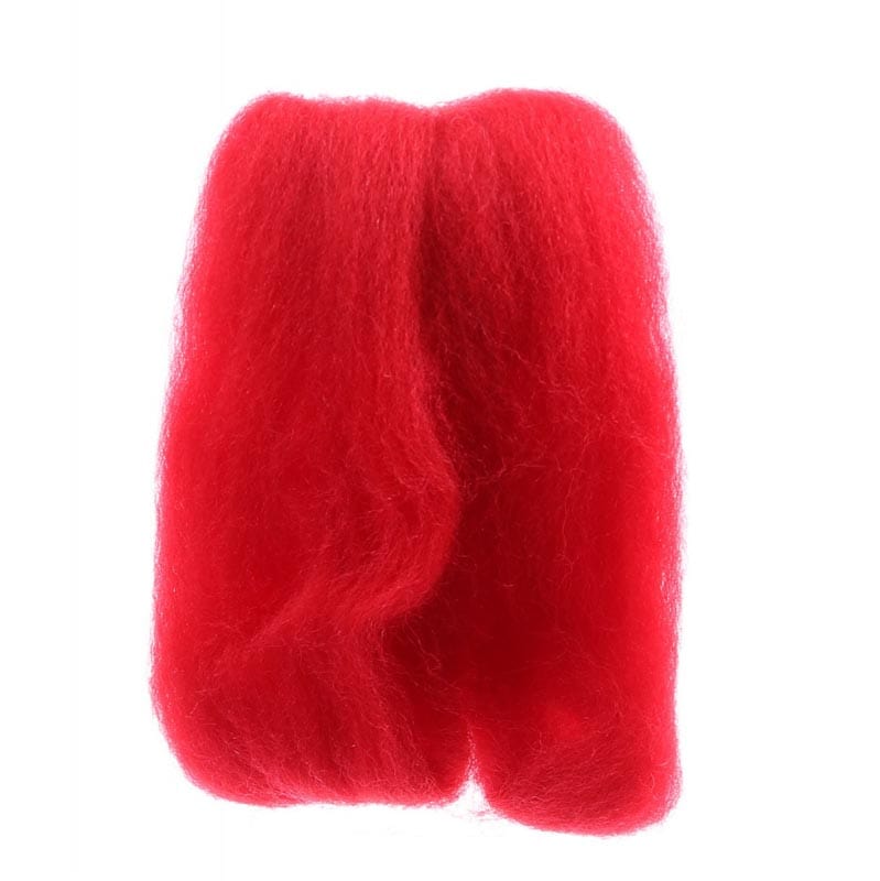 Wool Roving 14in Red