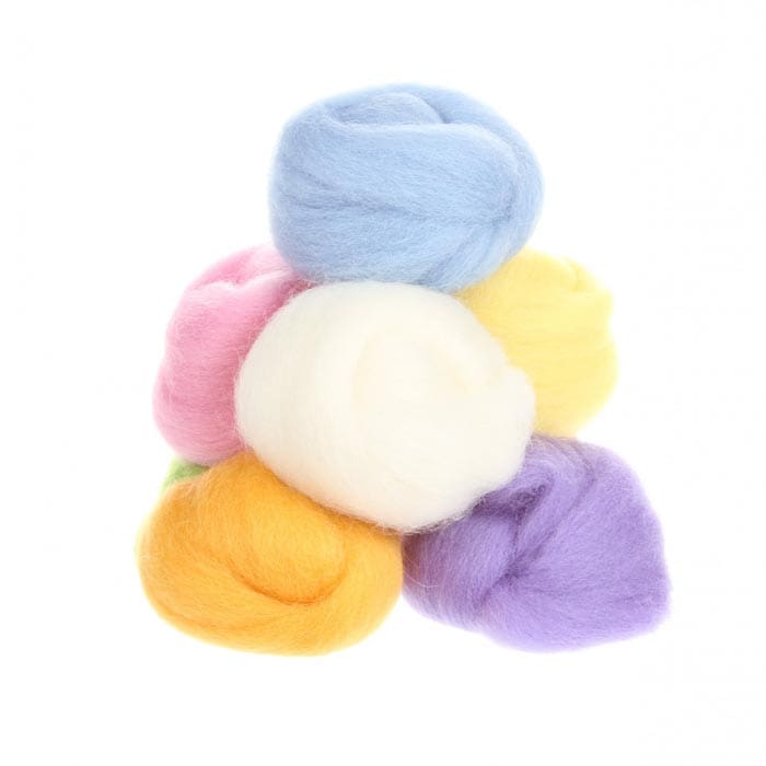 Wool Roving 15in Assortment Cotton Candy