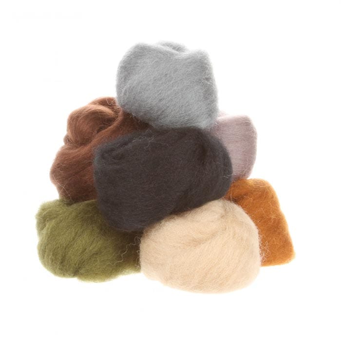 Wool Roving 15in Assortment Rustic