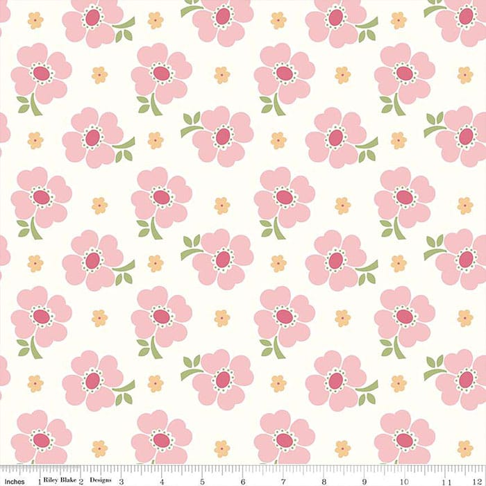 Bee Vintage Pink 108" Wide Quilt Backing Fabric