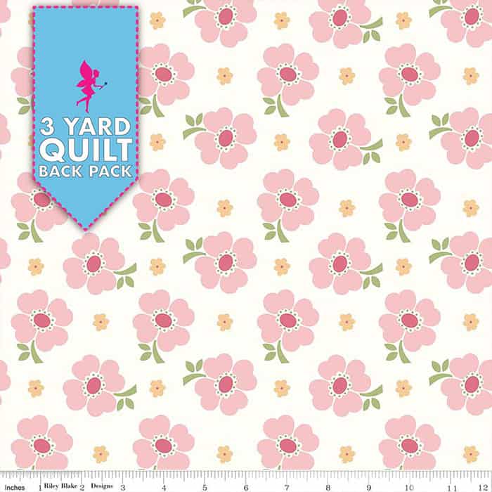 Bee Vintage Pink 108" Wide 3 Yard Quilt Fabric Back Pack