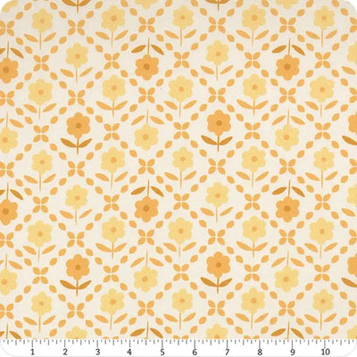 Bee Plaids Marigold Zinnias 108" Wide Quilt Backing Fabric