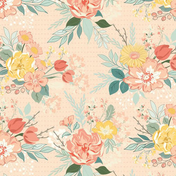 New Beginnings Blush Floral 108" Wide Quilt Backing Fabric