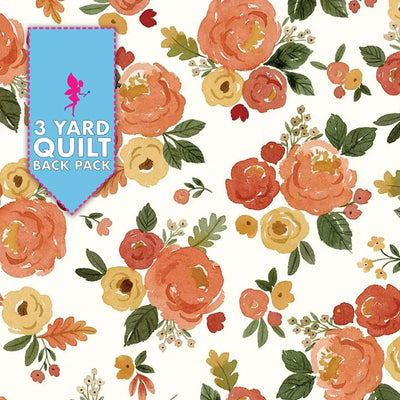 Happy Fall Days Cloud Floral 108" Wide 3 Yard Quilt Fabric Back Pack