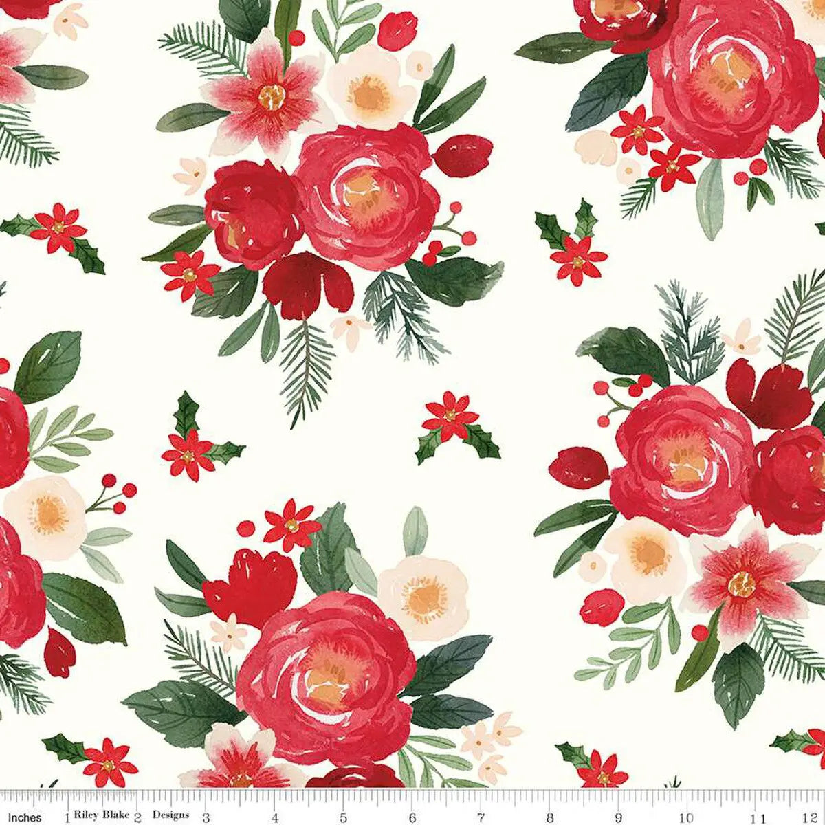 Charming Christmas Cloud Floral 108" Wide Quilt Backing Fabric