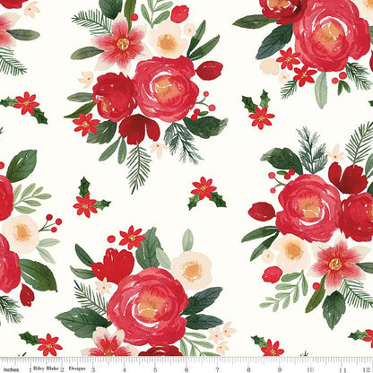 Charming Christmas Cloud Floral 108" Wide Quilt Backing Fabric