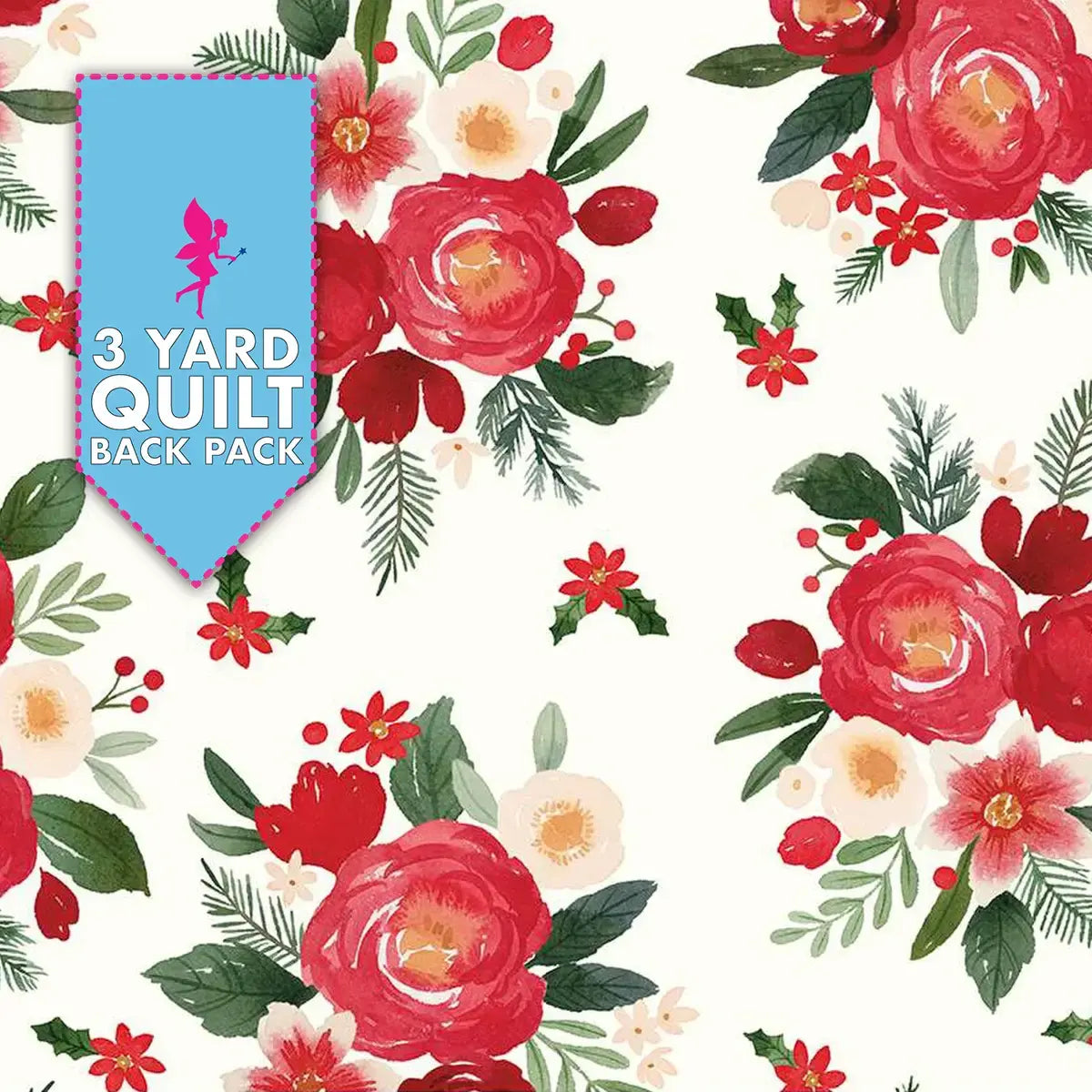 Charming Christmas Cloud Floral 108" Wide 3 Yard Quilt Fabric Back Pack