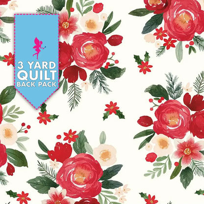 Charming Christmas Cloud Floral 108" Wide 3 Yard Quilt Fabric Back Pack