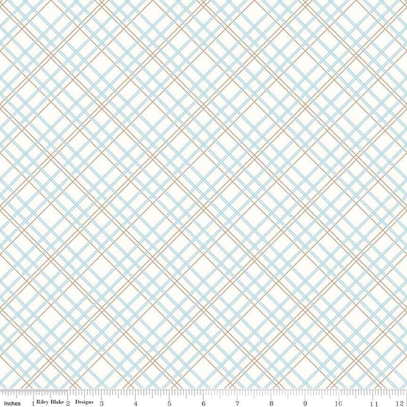 Bee Backings - Aqua Plaid 108" Wide Quilt Backing Fabric