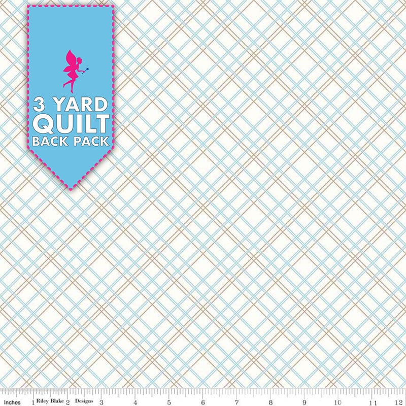 Bee Backings - Aqua Plaid 108" Wide 3 Yard Quilt Fabric Back Pack