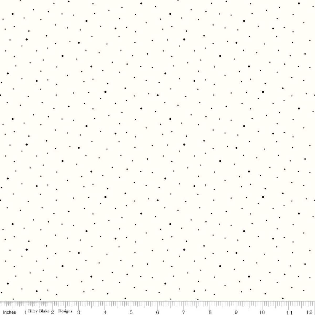 Dapple Dot Black on White 108" Wide Quilt Backing Fabric