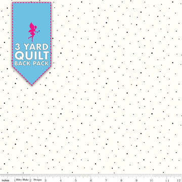 Dapple Dot Black on White 108" Wide 3 Yard Quilt Fabric Back Pack