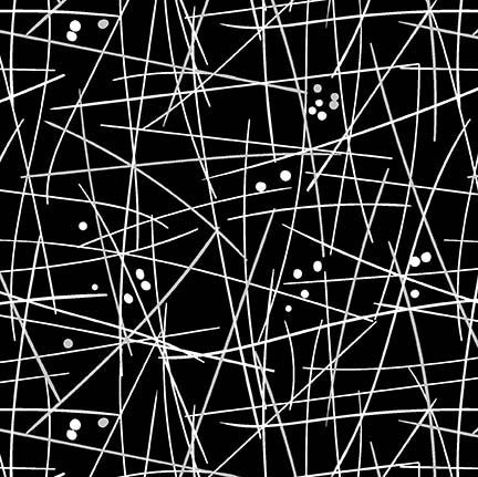 Swizzle Stick Black 108" Wide Quilt Backing Fabric