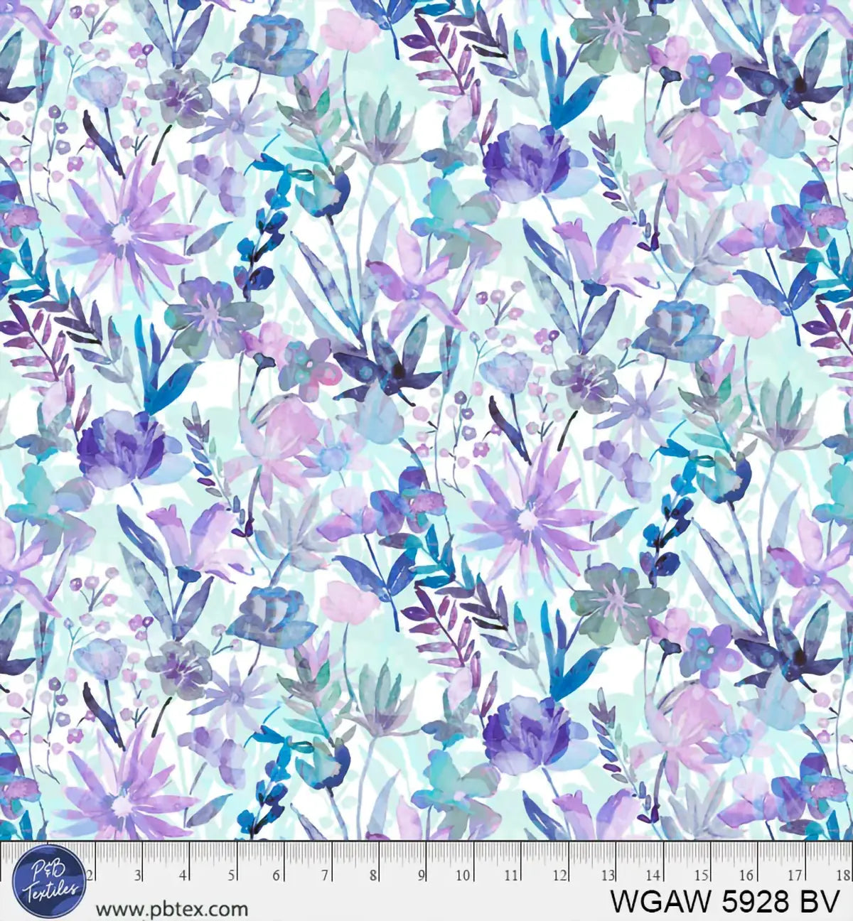 Whispering Gardens Blue Violet 108" Wide Quilt Backing Fabric