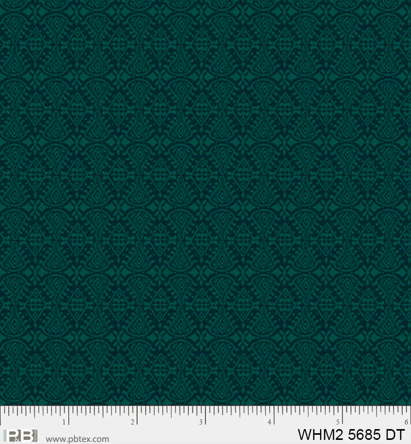 Whimsy II Dark Teal Set Geo Fabric Yardage