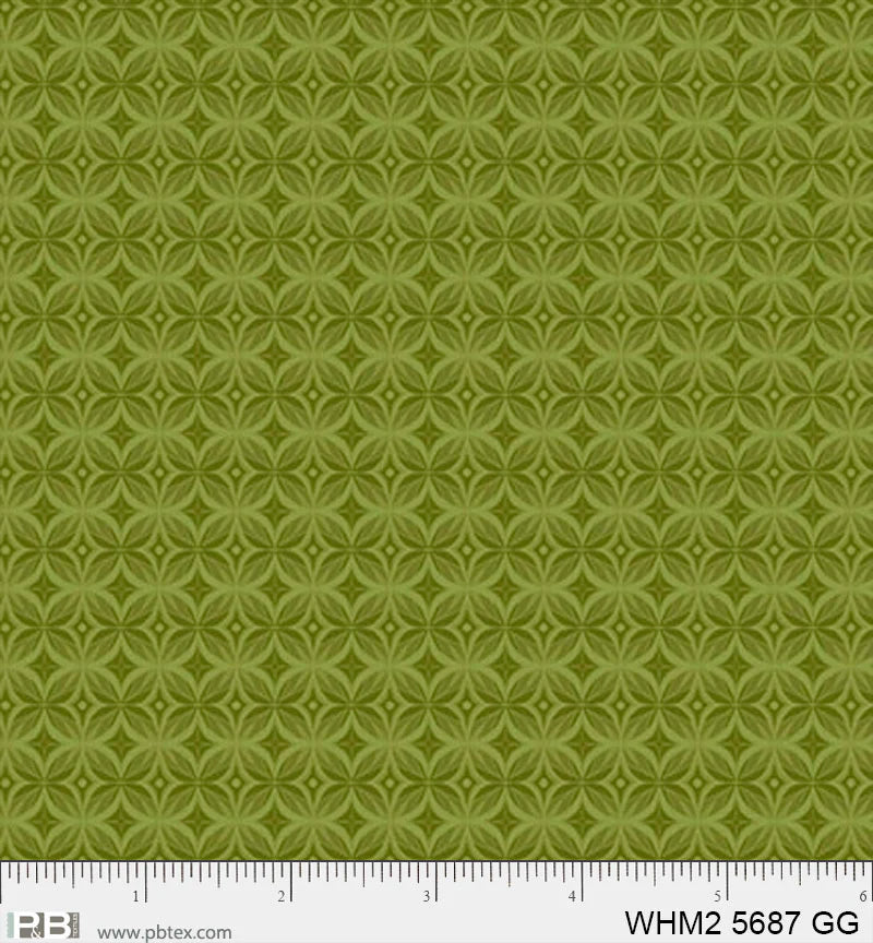 Whimsy II Green Kaleidoscope Geo Fabric Yardage