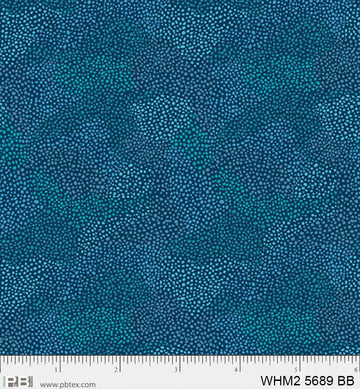 Fanciful Feathers Backing Kit Whimsy II Dark Blue Tonal Spots - wide quilt backing fabric for longarm quilting