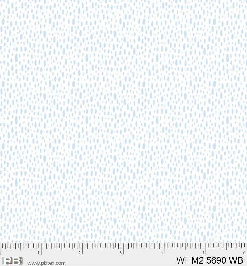 Whimsy II Blue on White Rain Drops Fabric Yardage