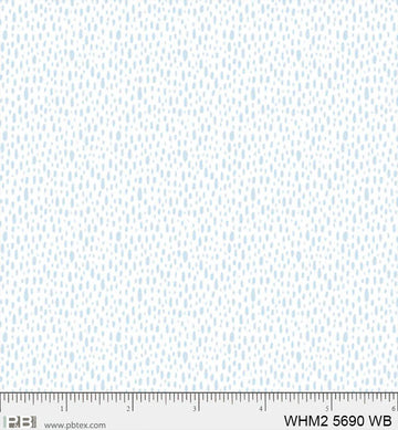Whimsy II Blue on White Rain Drops Fabric Yardage