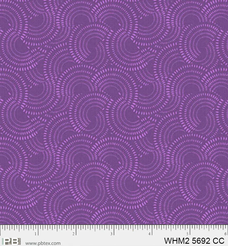 Whimsy II Dark Purple Allover Suns Fabric Yardage