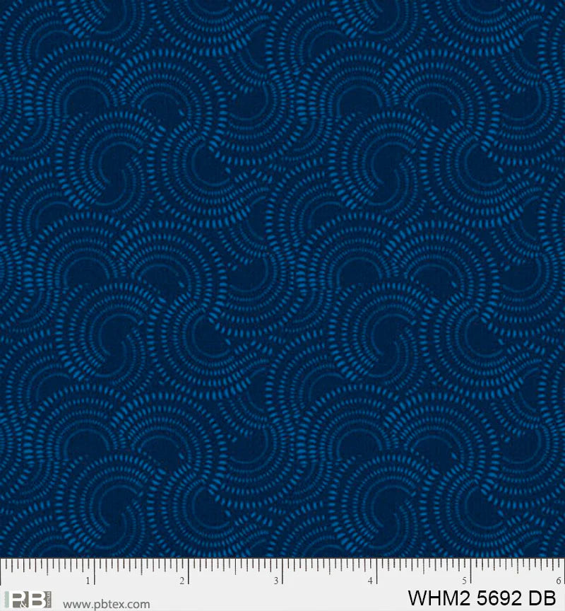 Whimsy  II Dark Blue Allover Suns Fabric Yardage