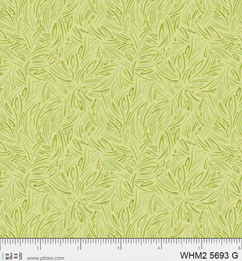 Whimsy II Light Green Packed Tonal Linework Fabric Yardage