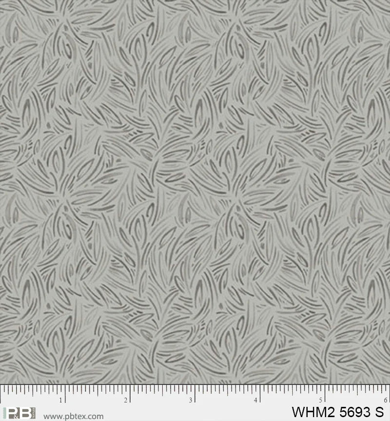 Whimsy II Silver Packed Tonal Linework Fabric Yardage