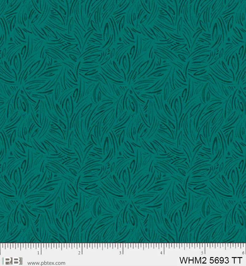 Whimsy II Dark Teal Packed Tonal Linework Fabric Yardage