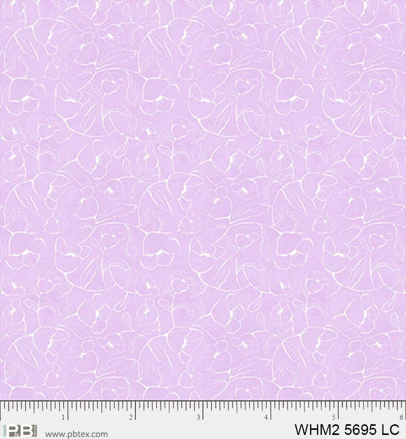 Whimsy II Light Purple Floral Linework Fabric Yardage