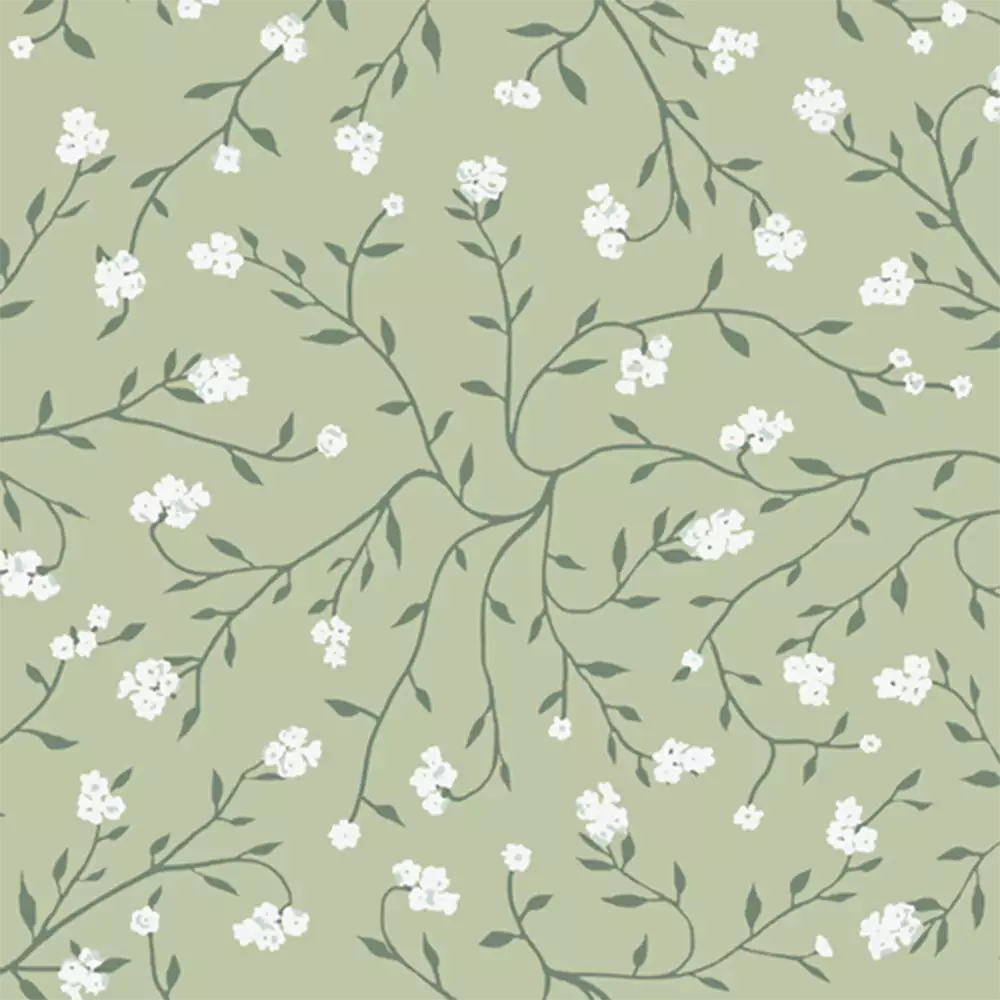 Dancing Florets Sage 108" Wide Quilt Backing Fabric