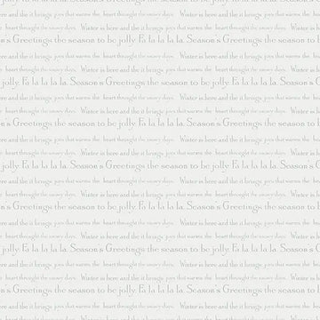 White Christmas Song Light Grey Fabric Yardage - quilt fabric for sewing and quilting projects