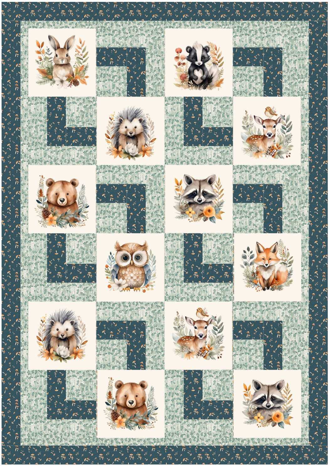 Woodland Spotlight Quilt Kit - PRESALE - complete quilt kit with fabric and instructions